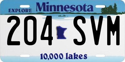 MN license plate 204SVM
