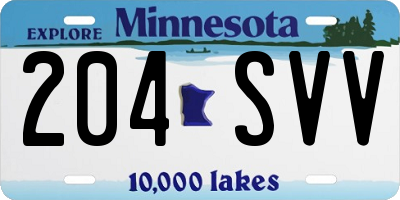 MN license plate 204SVV