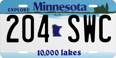 MN license plate 204SWC
