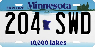 MN license plate 204SWD