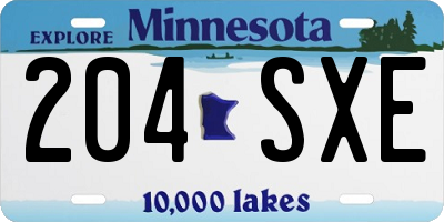 MN license plate 204SXE