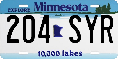 MN license plate 204SYR
