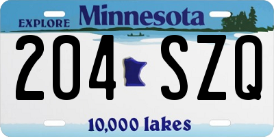 MN license plate 204SZQ