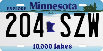 MN license plate 204SZW