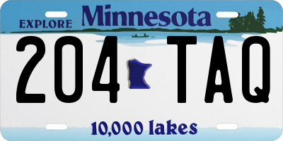 MN license plate 204TAQ