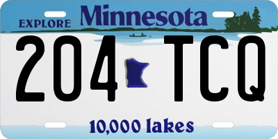 MN license plate 204TCQ