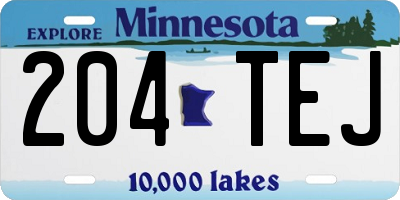 MN license plate 204TEJ