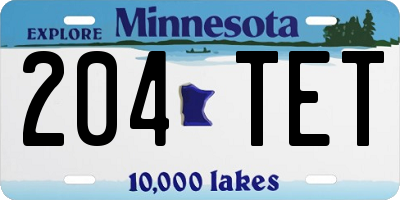 MN license plate 204TET