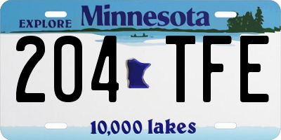 MN license plate 204TFE