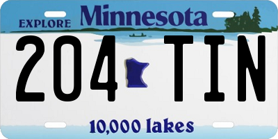 MN license plate 204TIN
