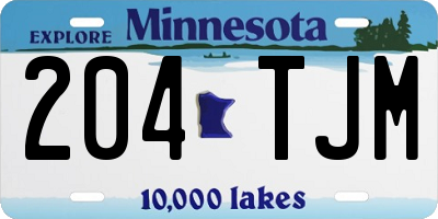 MN license plate 204TJM