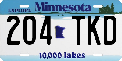 MN license plate 204TKD