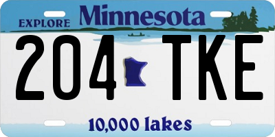 MN license plate 204TKE