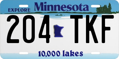 MN license plate 204TKF