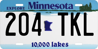 MN license plate 204TKL