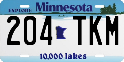 MN license plate 204TKM