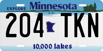 MN license plate 204TKN