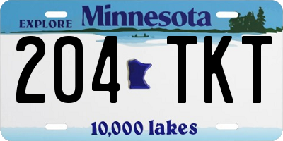 MN license plate 204TKT