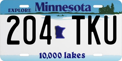 MN license plate 204TKU