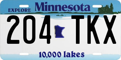 MN license plate 204TKX