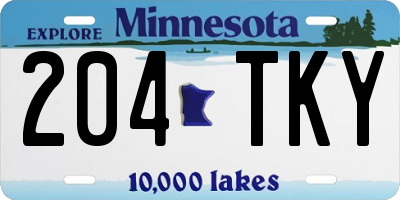 MN license plate 204TKY