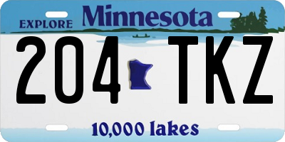 MN license plate 204TKZ