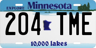 MN license plate 204TME