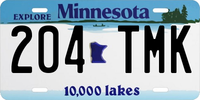 MN license plate 204TMK