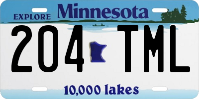 MN license plate 204TML
