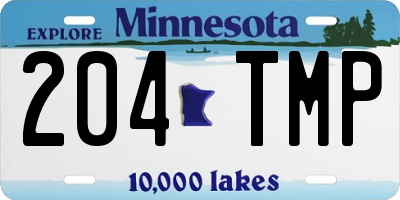 MN license plate 204TMP