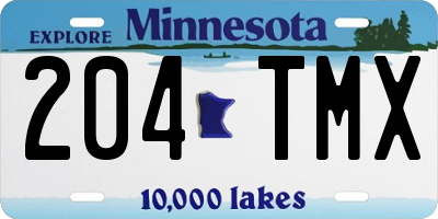 MN license plate 204TMX