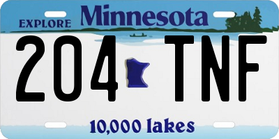 MN license plate 204TNF