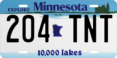 MN license plate 204TNT