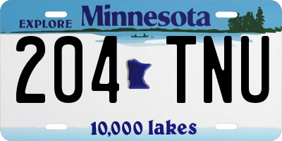 MN license plate 204TNU