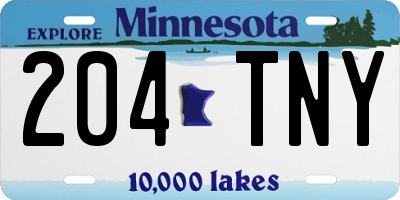 MN license plate 204TNY