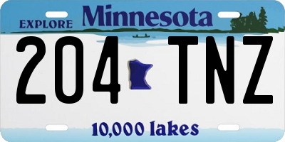 MN license plate 204TNZ