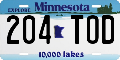 MN license plate 204TOD