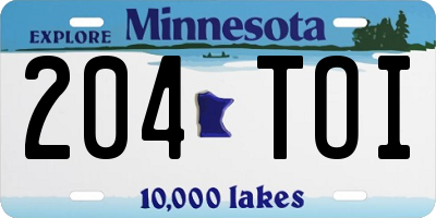 MN license plate 204TOI