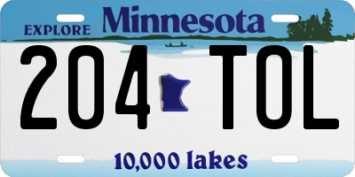 MN license plate 204TOL