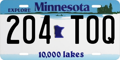 MN license plate 204TOQ