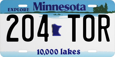 MN license plate 204TOR