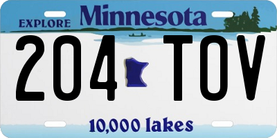MN license plate 204TOV