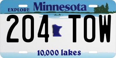 MN license plate 204TOW