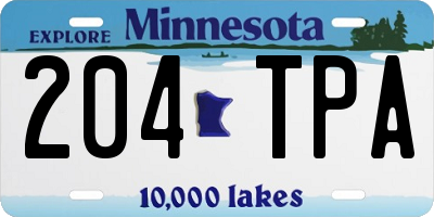 MN license plate 204TPA