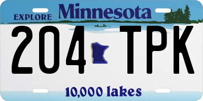 MN license plate 204TPK