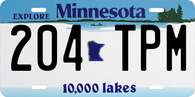 MN license plate 204TPM