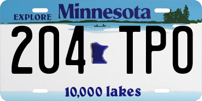 MN license plate 204TPO