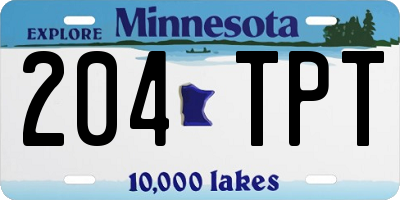 MN license plate 204TPT