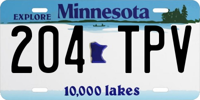 MN license plate 204TPV