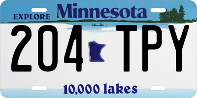 MN license plate 204TPY